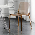 Amber Acrylic Armless Low Back Dining Chair