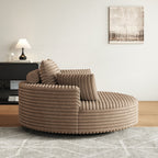 Fauteuil pivotant individuel en mousse et chenille côtelée