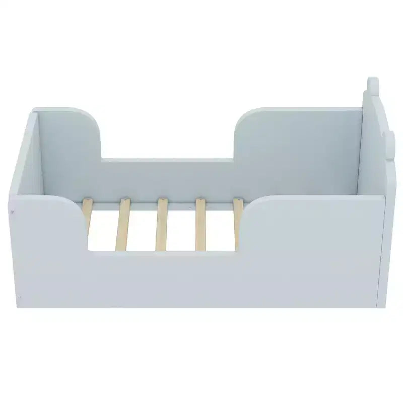 Letto da pavimento a forma di orso Okak per bambini dai 3 ai 6 anni, struttura per letto da bimbo con sponda di sicurezza, grazioso letto per bambini a forma di animale