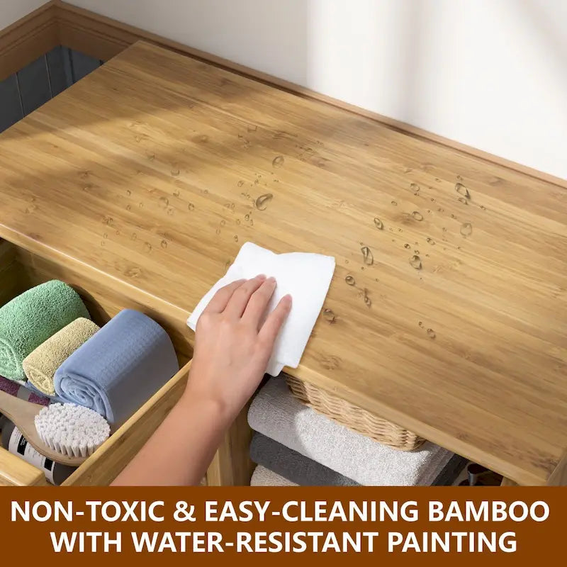 Meuble de rangement bas pour salle de bains VEIKOUS avec 4 tiroirs