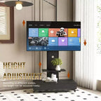 Meuble TV pour téléviseurs de 32 à 75 pouces, chariot TV mobile à hauteur réglable avec tiroir et roulettes pour le salon, la chambre et le bureau - ModernLuxe