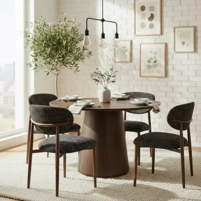 Set di 4 sedie da pranzo moderne imbottite con schienale curvo, sedie laterali senza braccioli con struttura in ferro per sala da pranzo e cucina-Panipeachy
