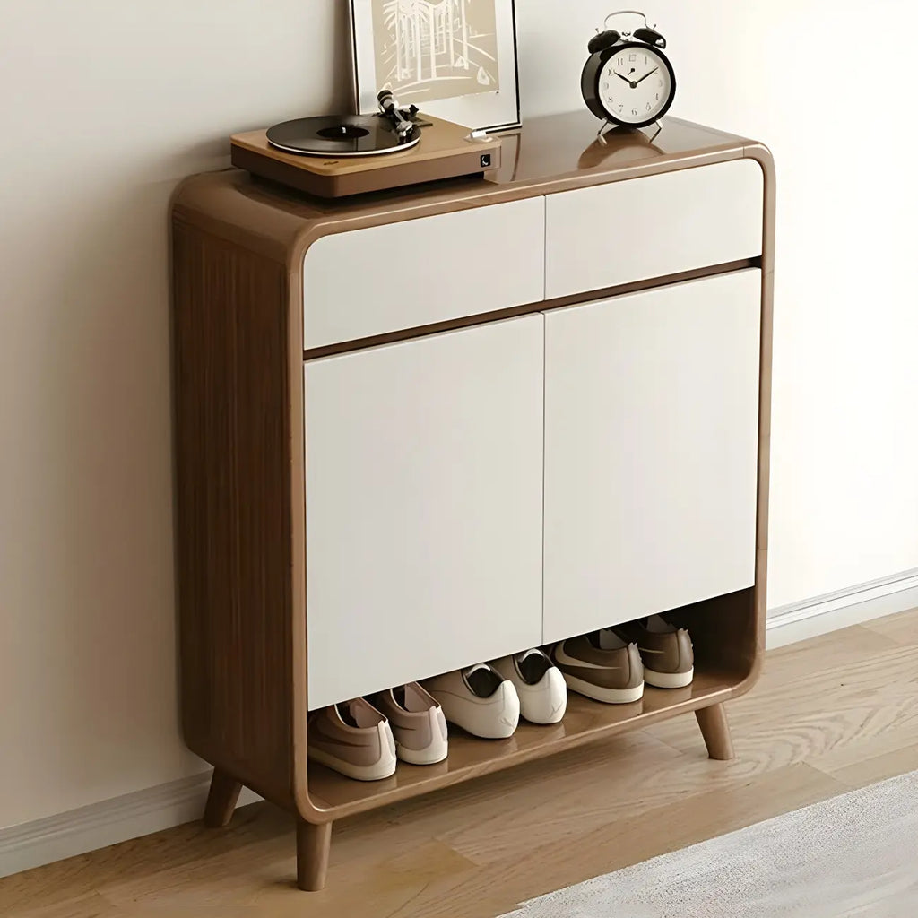 Meuble à chaussures moderne de taille moyenne en bois pour couloir