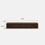 Meuble TV minimaliste avec tiroirs, console multimédia en bois massif avec placards, porte basculante, placage noyer, entièrement assemblée