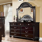 Set tradizionale Vame composto da comò a 9 cassetti e specchio, 2 pezzi, di Furniture of America