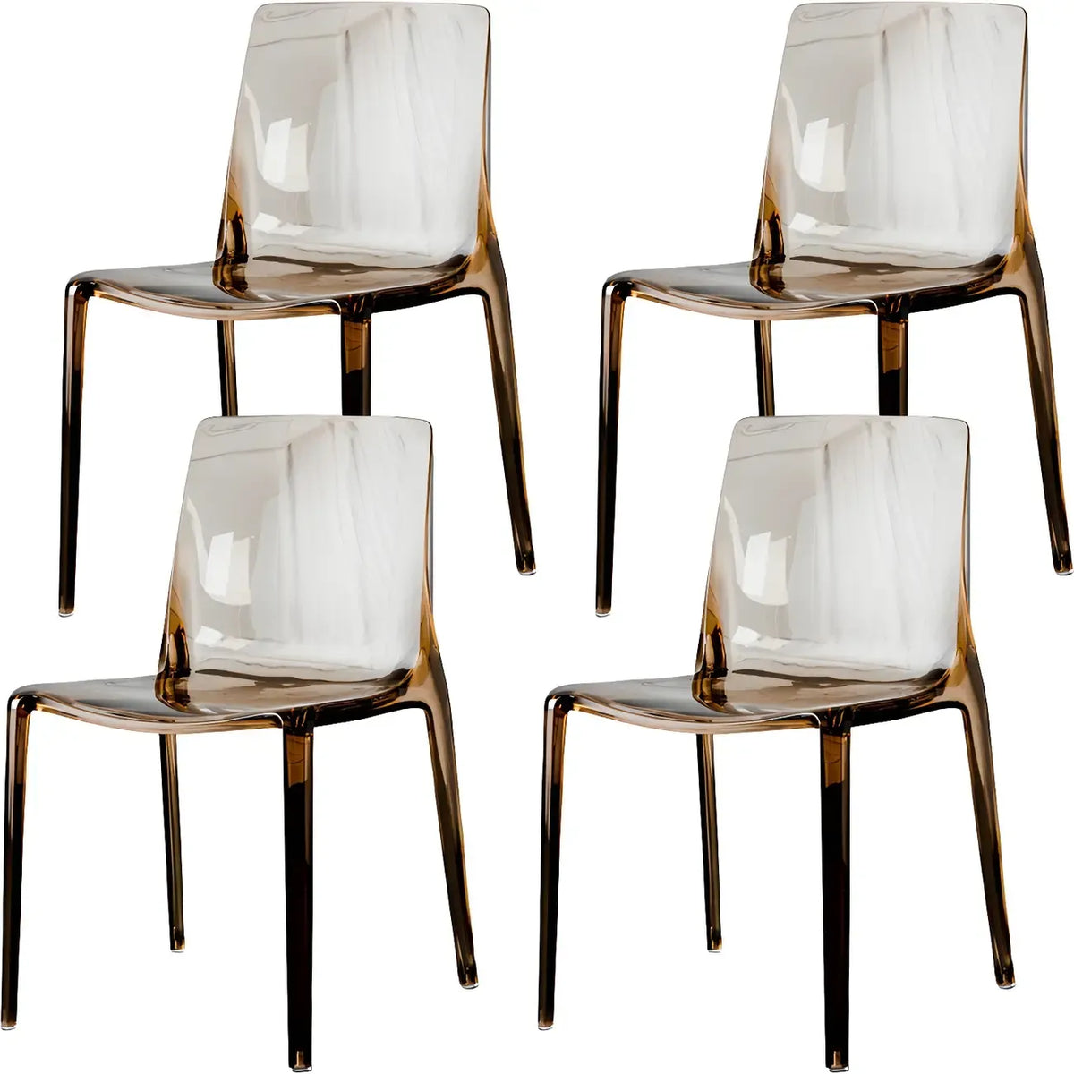 Amber Acrylic Armless Low Back Dining Chair