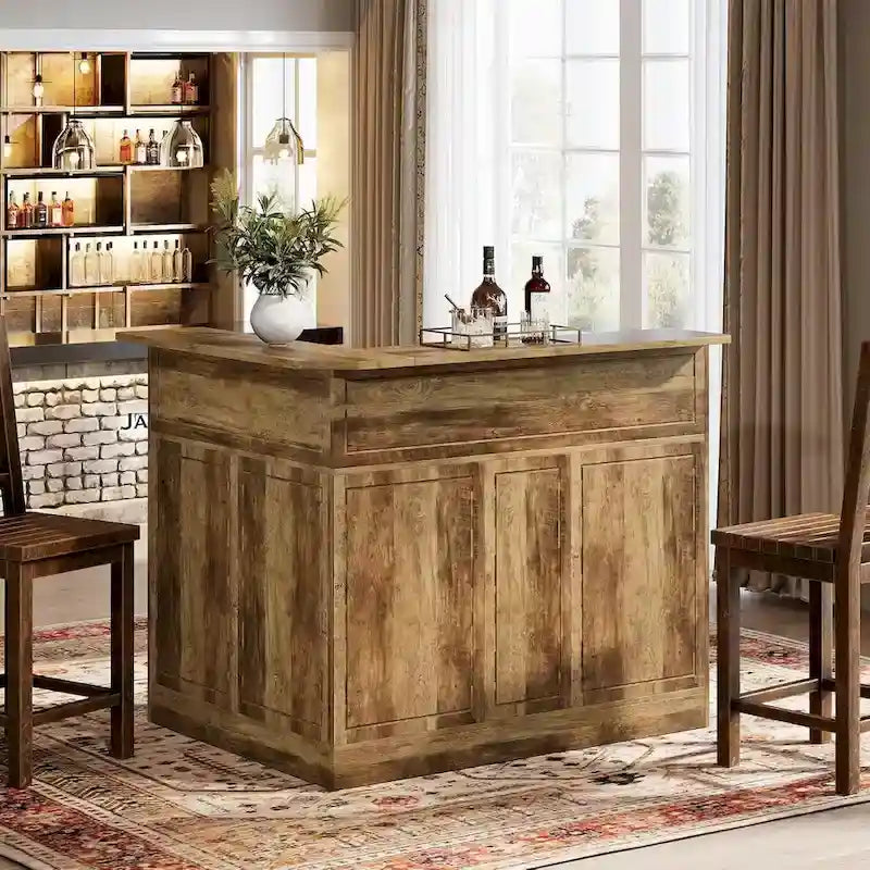 Mobile bar angolare a L con portabicchieri per il pub di casa