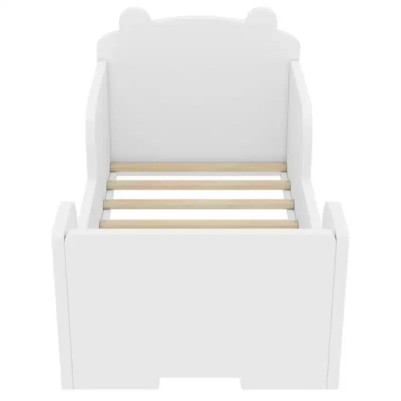 Letto da pavimento a forma di orso Okak per bambini dai 3 ai 6 anni, struttura per letto da bimbo con sponda di sicurezza, grazioso letto per bambini a forma di animale