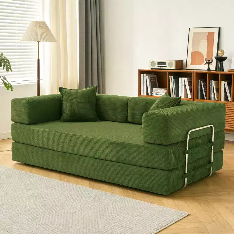 Canapé-lit pliant Dyonery 78 convertible en canapé en velours côtelé, format king, couchage au sol, 4-en-1, canapé modulaire à combiner soi-même, confortable et dépliant