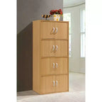 Bibliothèque-armoire de rangement polyvalente fermée Hodedah HID44, robuste, à 8 portes, à poser au sol, pour la maison et le bureau, finition bois de hêtre