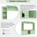 ModernLuxe 4-in-1 Farmhouse Entertainment Center Wall Unit, Fits TVs Up to 70, TV Stand Media Console w/ Adjustable Shelves & Drawers