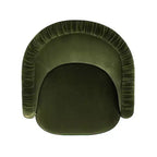 Fauteuil d’appoint Serena de Jennifer Taylor Home, dossier arrondi capitonné de 31,5 po avec franges bullion, velours haute performance vert olive