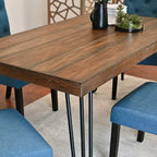 Set da pranzo Ashford da 6 pezzi, tavolo da pranzo con gambe a forcina con 4 sedie e panca, 4 opzioni di colore