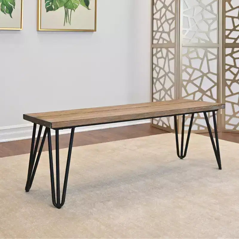 Set da pranzo Ashford da 6 pezzi, tavolo da pranzo con gambe a forcina con 4 sedie e panca, 4 opzioni di colore