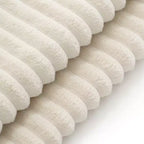 Divano componibile a L in velluto a coste da 114'' con altoparlanti Bluetooth, caricabatterie USB, portabicchieri e pouf - ModernLuxe
