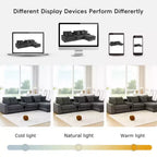 Divano componibile a L in velluto a coste da 114'' con altoparlanti Bluetooth, caricabatterie USB, portabicchieri e pouf - ModernLuxe