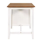 Set da pranzo rustico da 5 pezzi in stile fattoria con tavolo da pranzo a altezza bancone, 2 sedie e 2 sgabelli, grigio/bianco-ModernLuxe