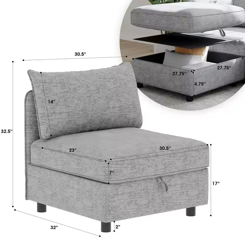 Divanetto modulare Christopher Knight Home Penny Versatile 68 con due pouf