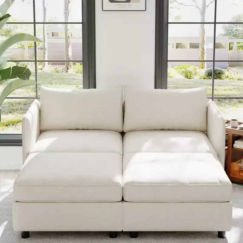 Divanetto modulare Christopher Knight Home Penny Versatile 68 con due pouf