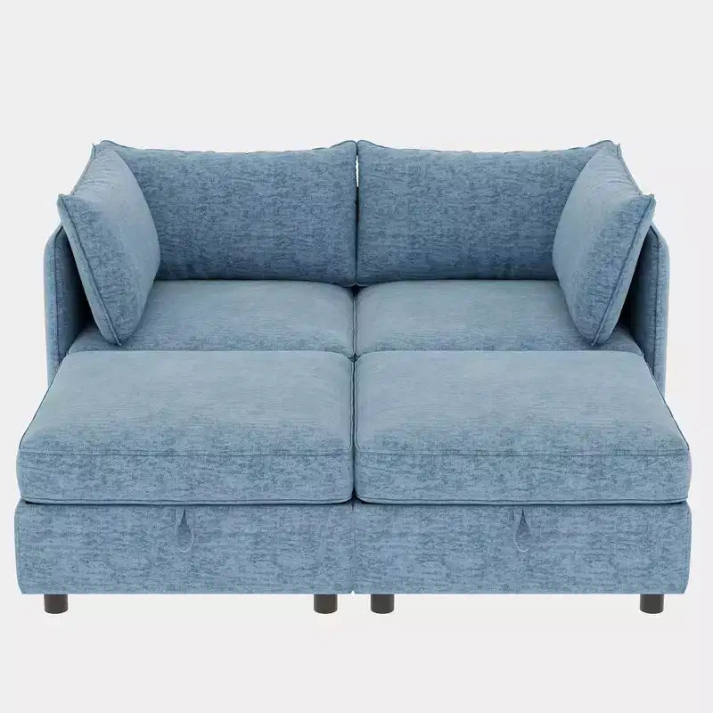 Divanetto componibile versatile Christopher Knight Home Penny 68 con contenitore e due pouf
