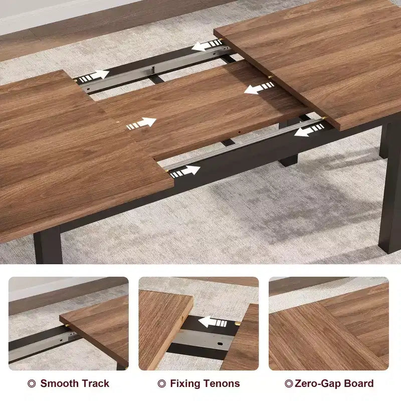 Set da pranzo da 5 pezzi per 4-6 persone, grande tavolo da pranzo allungabile da 63 per 4 persone, tavolo da cucina con panche e sgabelli