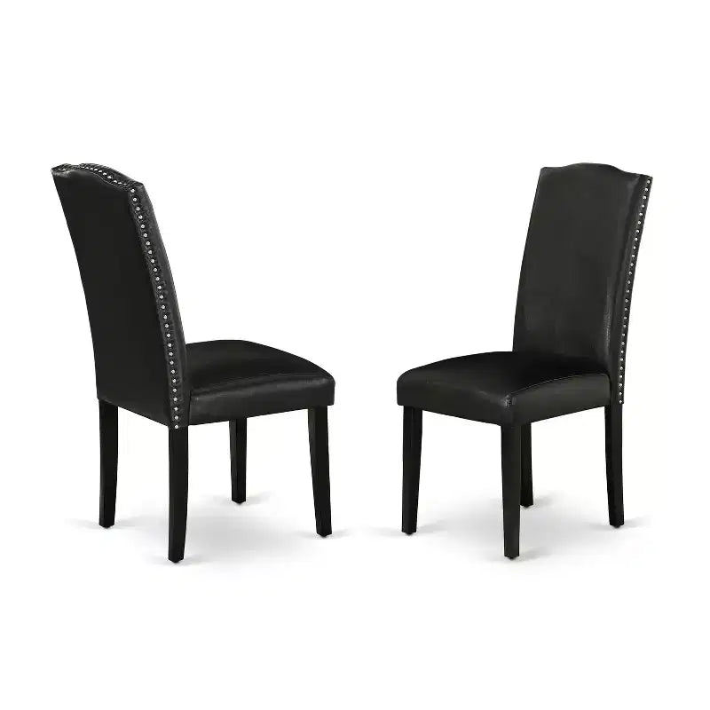 Set da pranzo moderno 5 pezzi Tavolo da cucina e 4 sedie nero