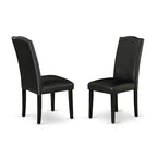 Set da pranzo moderno 5 pezzi Tavolo da cucina e 4 sedie nero