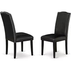Set da pranzo moderno 5 pezzi Tavolo da cucina e 4 sedie nero