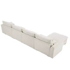 Christopher Knight Home Nelly Divano Sezionale Grande a L in Velluto a Coste 157,5 con Pouf Contenitore e 4 Cuscini Lombari