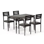 Set tavolo da pranzo da 5 pezzi, set tavolo da pranzo e sedie in stile industriale per 4 persone