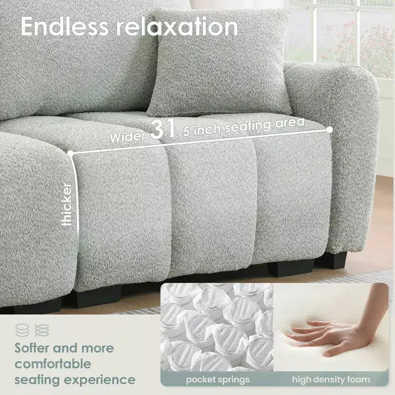 Divano componibile a L Merax con pouf mobile
