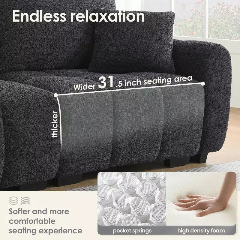 Divano componibile a L Merax con pouf mobile