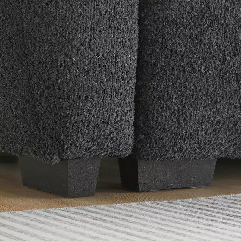 Divano componibile a L Merax con pouf mobile