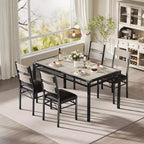 Set tavolo da pranzo per 4 persone, set da pranzo, tavolo e sedie da cucina in legno set da 4 con sedie imbottite per cucina, appartamento
