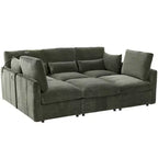 Divano componibile modulare multifunzionale Merax con pouf mobile