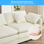Divano modulare a forma di U Mjkone da 113'', divano a 5 posti modello Cloud con 2 pouf, divano letto moderno in ciniglia con sedute profonde