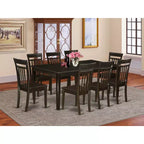 HomeStock Belmont Dining Room Set-Table With Leaf And Dinette Chairs, Cappuccino
