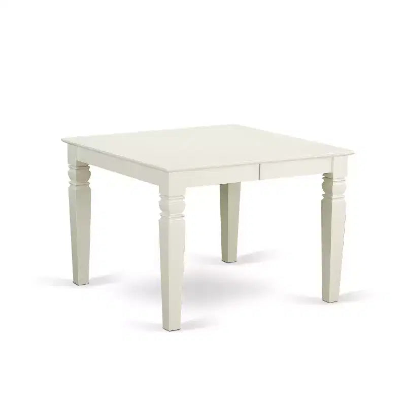 HomeStock Belmont Set 7 pezzi con un tavolo Weston e 6 sedie con seduta in legno, lino bianco