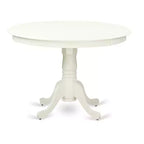 HomeStock Belmont Tavolo Rotondo 42 pollici e 4 Sedie con Schienale a Pannello, Bianco Lino