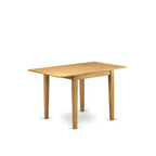 HomeStock Belmont, set da pranzo da 5 pezzi per piccoli spazi, include un tavolo da pranzo e 4 sedie con sedile in lino e schienale a doghe, finitura rovere