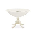 Set da pranzo moderno HomeStock Belmont 5 pezzi con 1 tavolo da pranzo con ante a ribalta e 4 sedie da sala da pranzo in tessuto di lino beige chiaro - Finitura bianco lino