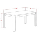Set da pranzo moderno HomeStock Belmont 5 pezzi - 4 sedie da pranzo, tavolo da pranzo in legno - Seduta in tessuto lino grigio, schienale alto (finitura noce anticato)