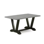 Set da pranzo HomeStock Belmont 7 pezzi - 6 sedie da pranzo e piano tavolo rettangolare, finitura cemento e nero