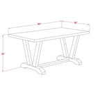 Set da pranzo HomeStock Belmont 7 pezzi - 6 sedie da pranzo e piano tavolo rettangolare, finitura cemento e nero