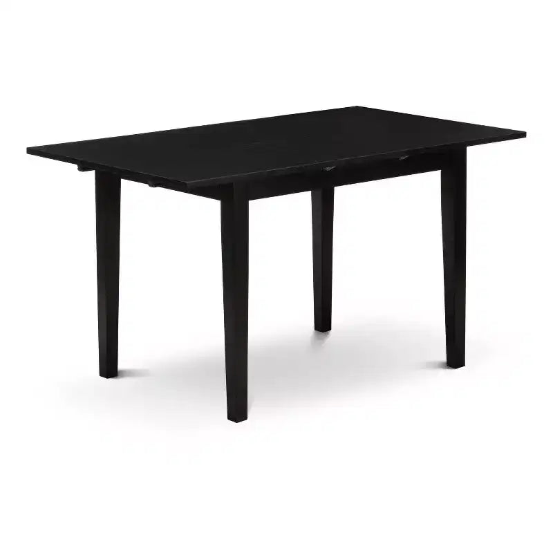 HomeStock Belmont Set da Cucina di 5 Pezzi, Composto da un Tavolo da Pranzo Rettangolare con Allunga a Farfalla e 4 Sedie Imbottite, Nero