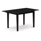 HomeStock Belmont Set da Cucina di 5 Pezzi, Composto da un Tavolo da Pranzo Rettangolare con Allunga a Farfalla e 4 Sedie Imbottite, Nero