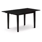 HomeStock Belmont Set da Cucina di 5 Pezzi, Composto da un Tavolo da Pranzo Rettangolare con Allunga a Farfalla e 4 Sedie Imbottite, Nero