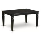 HomeStock Belmont Set da Pranzo 7 Pezzi Contiene un Tavolo da Cucina Rettangolare con Prolunga a Farfalla e 6 Sedie Imbottite, Nero