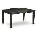 HomeStock Belmont Set da Pranzo 7 Pezzi Contiene un Tavolo da Cucina Rettangolare con Prolunga a Farfalla e 6 Sedie Imbottite, Nero