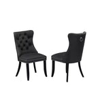 HomeStock Belmont Set da Pranzo 7 Pezzi Contiene un Tavolo da Cucina Rettangolare con Prolunga a Farfalla e 6 Sedie Imbottite, Nero